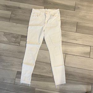 MOTHER denim high waisted off white jeans